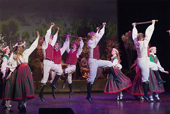 Estonian Dance Ensemble SÕLEKE performing traditional folk dance at IEFF thailand 2026