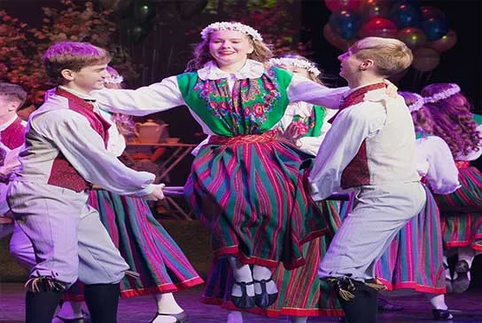 Members of Estonian Dance Ensemble SÕLEKE in traditional Estonian folk costumes at IEFF thailand 2026